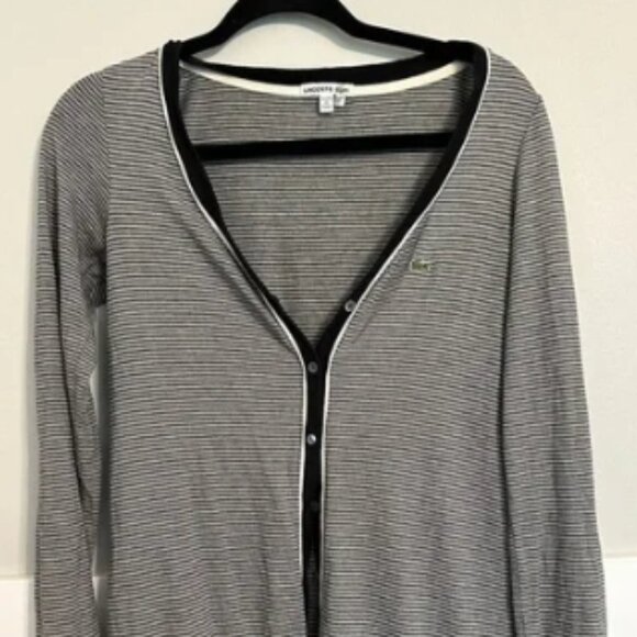 Vintage Lacoste Cardigan Stripped Womens Size 40 (Medium) - Picture 1 of 3